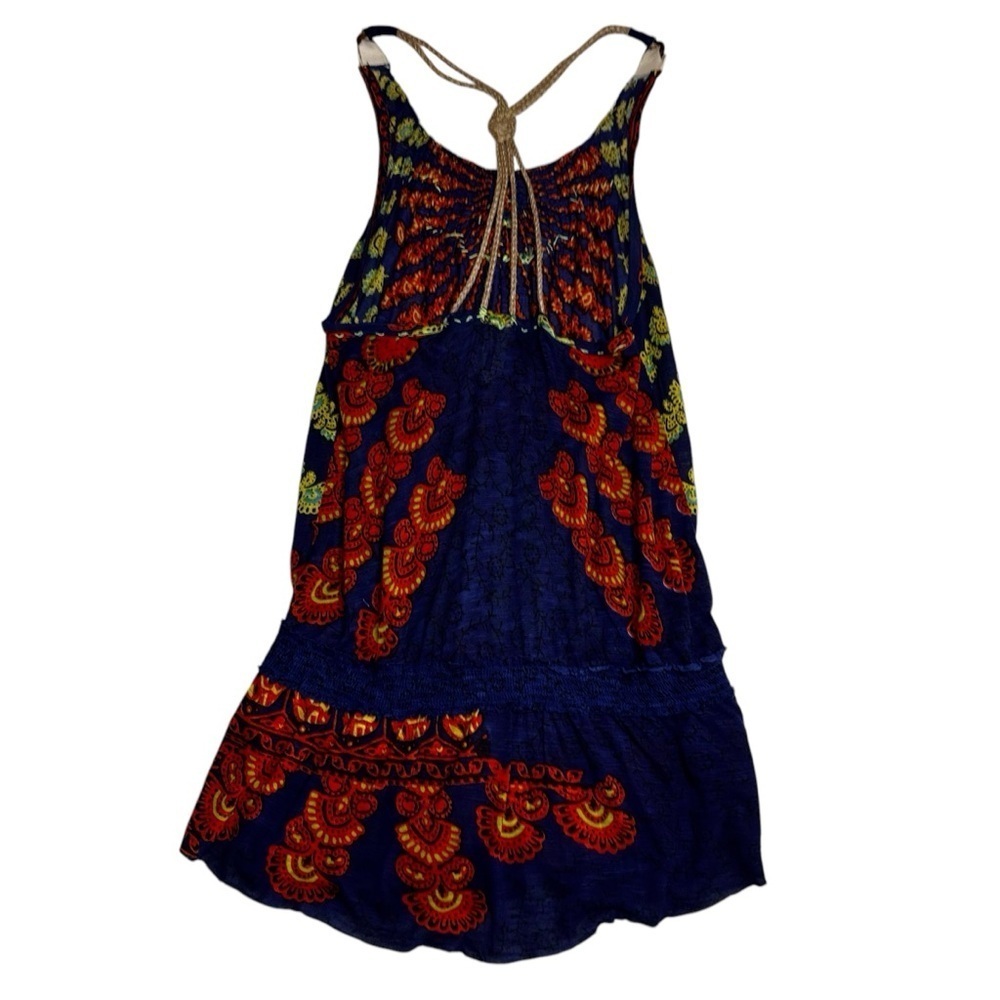 Free People Blue and Orange Print Top Tank Dress
Size SM Embroidery Swim Cover - Picture 14 of 14